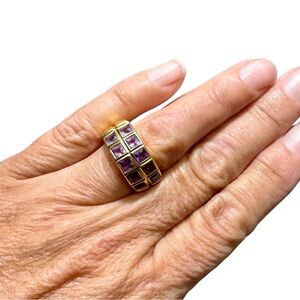 Authentic 18K Gold Amethyst Ring